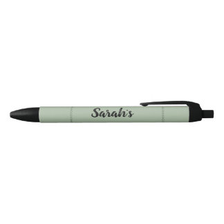 Sage Green Personalised Black Ink Pen