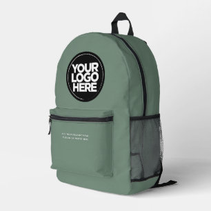 Sage Green Personalised Corporate Logo and Text Printed Backpack