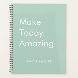 Sage Green Personalised Quote Modern Minimalist Planner