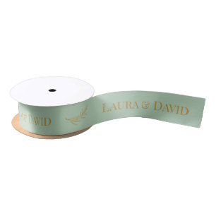 Sage Green Personalised Wedding Gift Ribbon Satin Ribbon