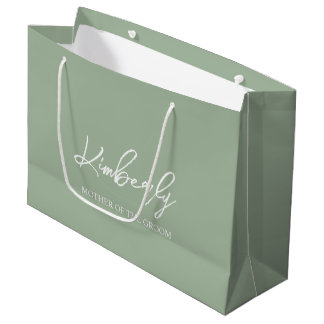 Sage Green Personalised Wedding Party Name Large Gift Bag