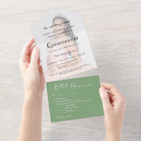 Sage Green Photo Backdrop RSVP Event Invitation