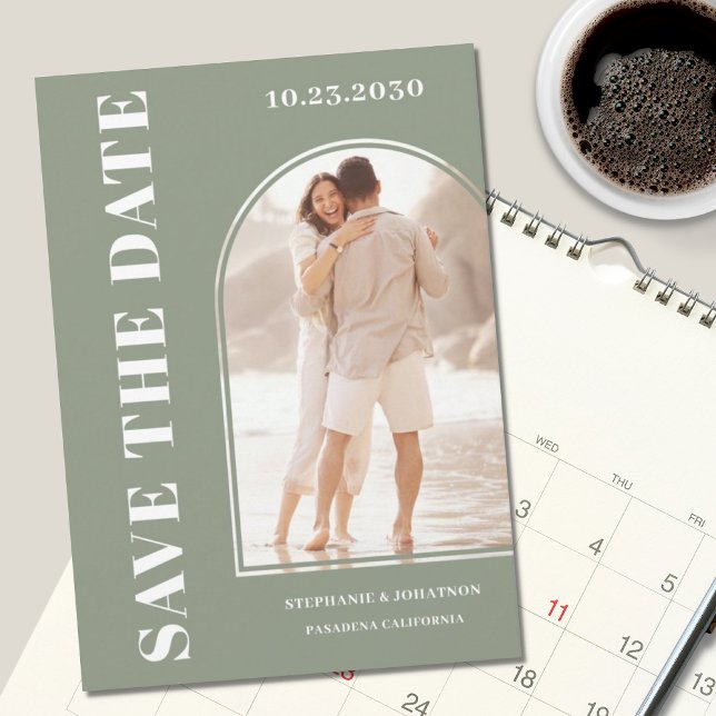 Sage Green Photo Save The Date (Creator Uploaded)