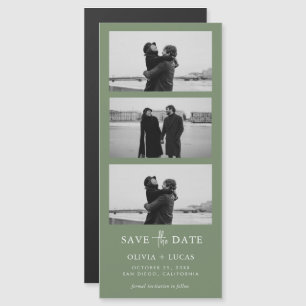 Sage Green Photo Strip Magnetic Wedding 