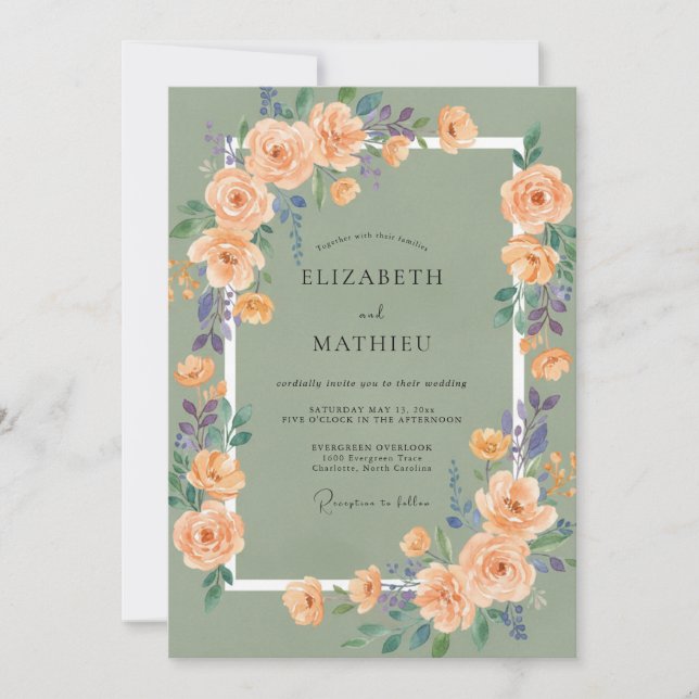 Sage Green Picturesque Spring Wedding Invitation (Front)