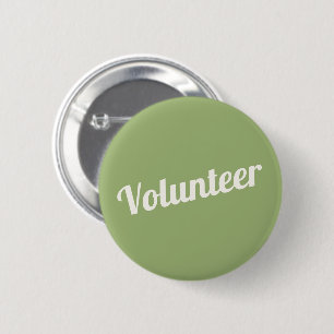 Sage Green Pin-back Volunteer Buttons