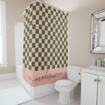 Sage Green & Pink Chequered Aesthetic