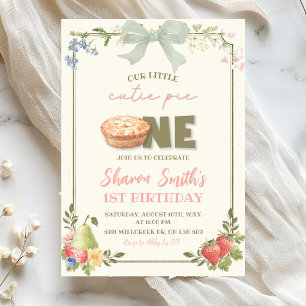 Sage Green Pink Farmer's Market Cutie Pie is One Invitation