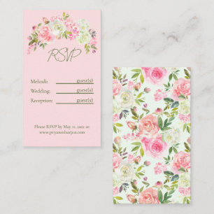 Sage Green & Pink Floral Multi Event Details Card