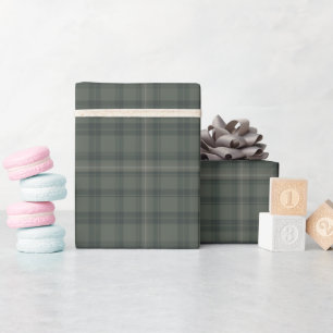 Sage Green Plaid Valentine’s   Modern Farmhouse Wrapping Paper