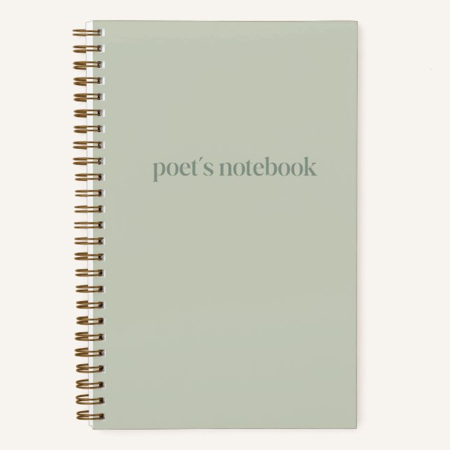 Sage Green Poet's Notebook | Monogram (Front)