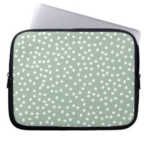 sage green polka dot laptop sleeve