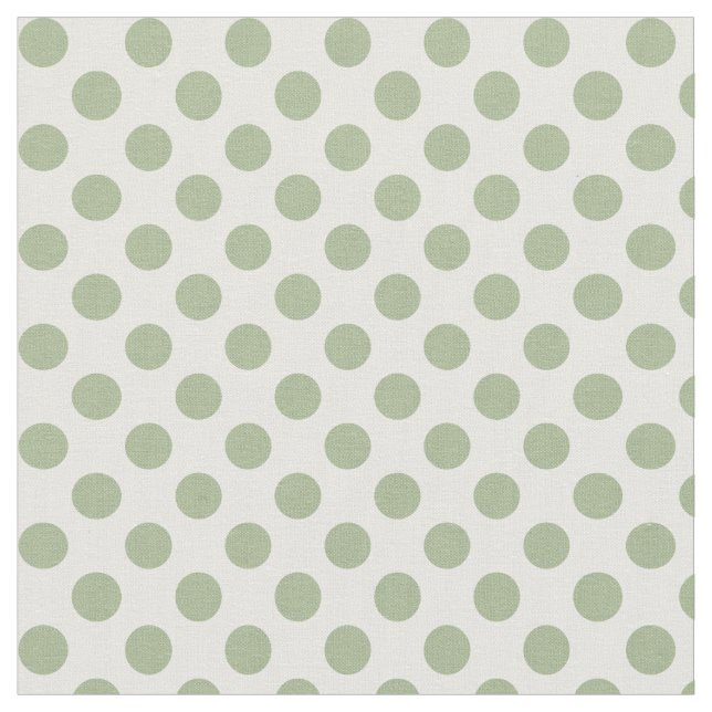 Sage Green Polka Dot Pattern Fabric (Close Up)