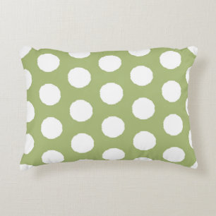 Sage Green Polka Dots Decorative Cushion