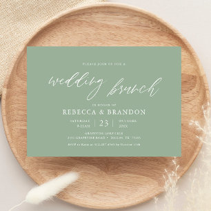 Sage Green Post Wedding Brunch Invitation
