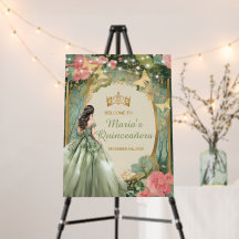 Sage Green Princess Dress Gold Forest Mis Quince