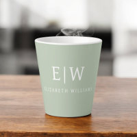 Sage Green Professional Simple Monogram Minimalist