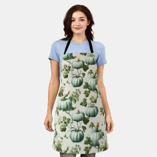 Sage Green Pumpkins & Autumn Florals Apron