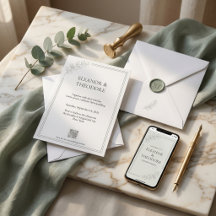 Sage Green Quiet Luxury QR Code Wedding