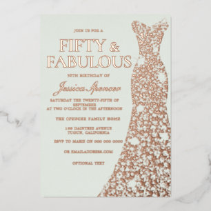 Sage Green Real Rose Gold Dress 50th Birthday