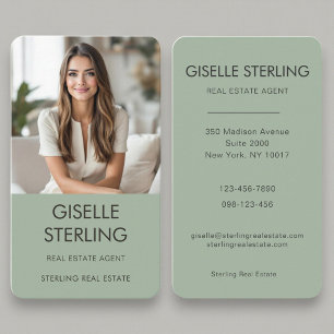 Sage Green Realtor Photo Business Card