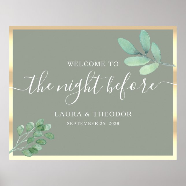 Sage Green Rehearsal Dinner Poster (Front)