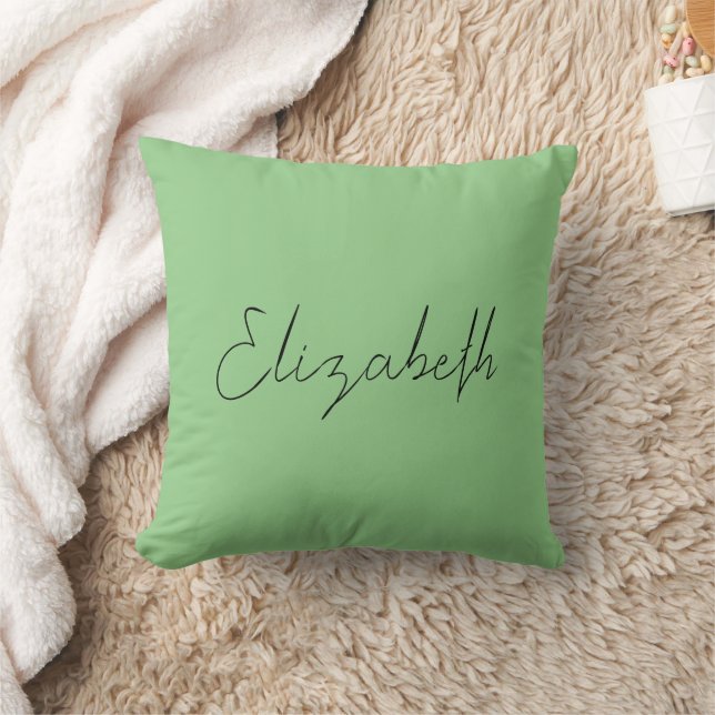 Sage Green Replace Your Own Name Custom Cushion (Blanket)