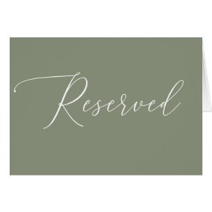 Sage Green Reserved Wedding Sign   Elegant Script