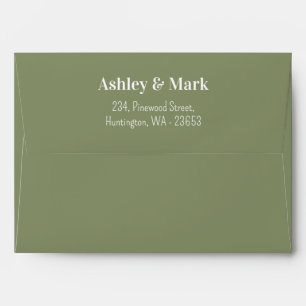 Sage Green Return Address Wedding Envelope