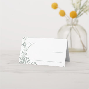 Sage Green Romantic Botanical Garden Wedding Place Card