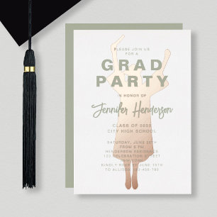 Sage Green Rose Gold Foil Graduation Party