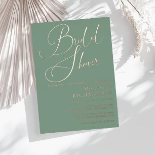 Sage Green Rose Gold Foil Modern Bridal Shower