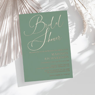 Sage Green Rose Gold Foil Modern Bridal Shower