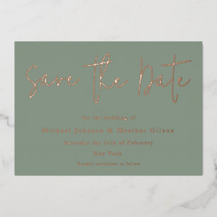 Sage Green & Rose Gold Wedding Save the Date