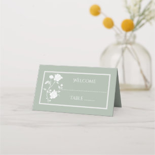 Sage Green Rose Reception Place Card