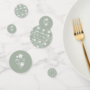 Sage Green Rose Wedding Confetti