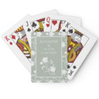 Sage Green Rose Wedding Favour Playing Cards
