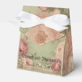 Sage Green, Roses and Lace Wedding Favour Boxes