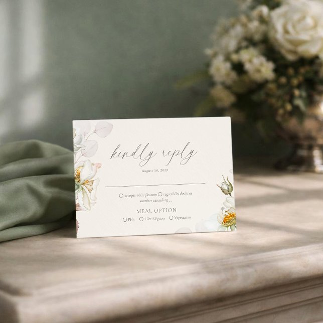 Sage Green RSVP Card with Meal Choice (Creator Uploaded)