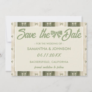 Sage Green Rustic Denim Wedding Save The Date