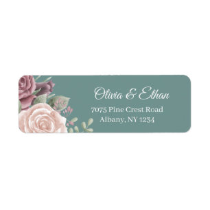 Sage Green Rustic Dusty Rose Wedding Address