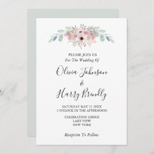 Sage Green Rustic Eucalyptus Wedding Invitation