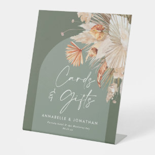 Sage Green Rustic Wedding Cards & Gifts Pedestal Sign