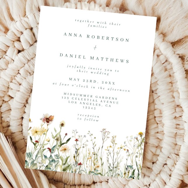 Sage Green Rustic Wildflower Wedding Invitation (Creator Uploaded)