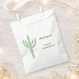 Sage Green Saguaro Cactus Bridal Shower Favour Bags