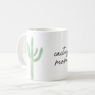 Sage Green Saguaro Cactus Mum Watercolor Coffee Mug