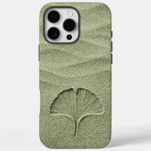 Sage Green Sand Ginkgo Leaf Zen iPhone 16 Pro Max Case