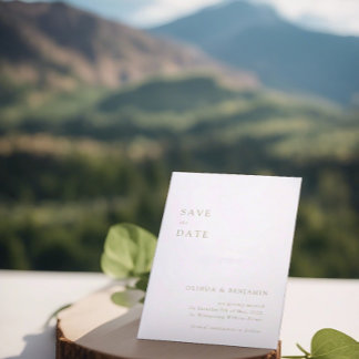 sage green save the date cards modern minimalist