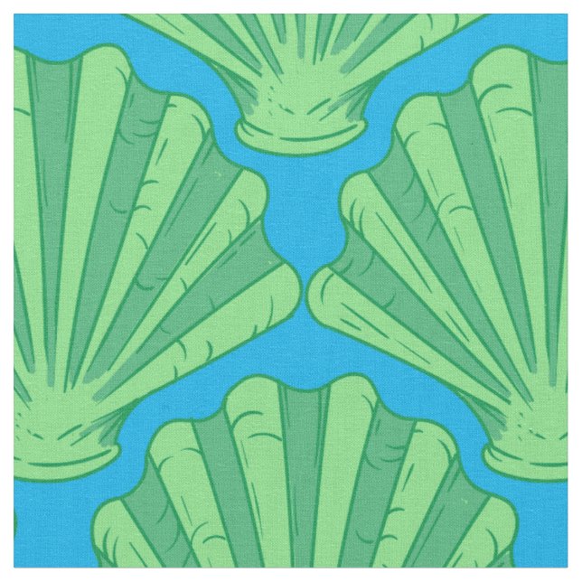 Sage Green Scallop Shell Thunder_Cove Fabric (Close Up)