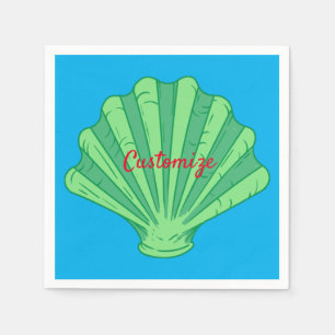 Sage Green Scallop Shell Thunder_Cove  Napkin